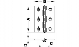 Hafele - Петля меблева сталева оцинкована 60х46мм - 354.02.949