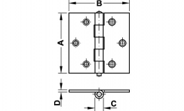 Hafele - Петля карточна шарнірна нержавіюч.ст.50x50мм - 354.03.730