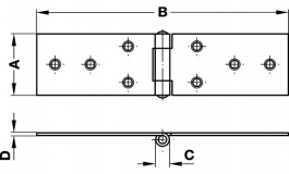 Hafele - Петля 33х120 мм з заклеп. штифт.,ст.,жовт. хромат. - 354.31.059