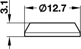 Hafele - Стопорний амортизатор для приклеювання, прозорий - 356.25.411