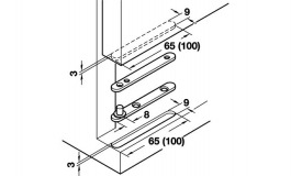 Hafele - Петля-цапфа прихована сталь хромована жовта 100мм - 361.03.530