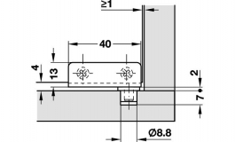 Hafele - Штифт-петля д/скла, сталь, хром. поліров. - 361.42.232
