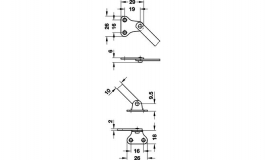 Hafele - Розкладний стопор, шлиц.напр. на шарнірі, ст.нік. - 365.10.753