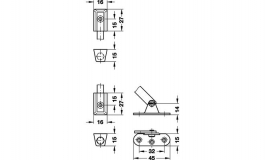 Hafele - Гальмівний розкладний стопор 250 мм, з корп. зі ст - 365.44.724