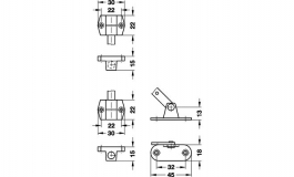 Hafele - Розкладний стопорний кронштейн Star-Stop з регул.ефектом гальмування із цамаку нікельований правий 292мм - 365.55.685