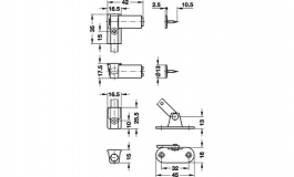 Hafele - Розкладний стопроний кронштейн Star-Stop з регул.ефектом гальмування правий 176мм - 365.56.608