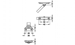 Hafele - Розкладний газовий стопор 180 мм, ст.нікельов.лів. - 372.03.786