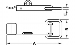 Hafele - Натяжний запор д/ящиків 105х45 мм, ст., оцинков. - 380.53.980