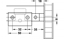 Hafele - Комплект фурнітури SLIDO CLASSIC 50 VF S для 2-х дверних полотен товщиною 19-21мм - 400.51.124