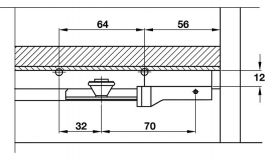 Hafele - Механізм ходовий SLIDO CLASSIC 50 VF для зовнішнього дверного полотна 27мм сталь оцинкована - 400.56.114