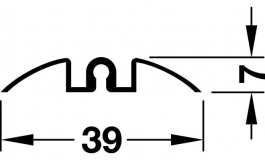 Hafele - Направляюча нижня одинарна алюмінієва колір: срібний анодований 6м 7х39мм - 403.36.936