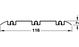 Hafele - Направляюча нижня потрійна алюмінієва колір: срібний анодований 6м 7х116мм - 403.36.956