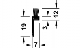 Hafele - Пилозахисна планка пластикова (щітка), колір: коричневий 2,5 м - 406.01.108