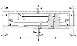 Hafele - Комплект фурнітури FINETTA FLATFRONT M 50FB для 2-х дверей шириною 2000мм - 406.11.274