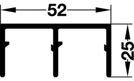 Hafele - Профіль нижній "Rotula-vorfront", 2,5 м , алюм.гол - 406.72.019