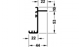 Hafele - Ходова шина "Silent-vf-40" 2,5 м, алюмінієва, колір сріблястий - 406.93.902