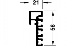 Hafele - Профіль рамний SILENT алюміній колір: срібний 3,5 м - 406.95.903