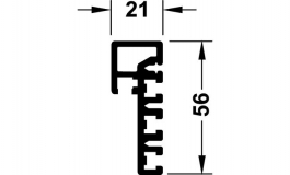 Hafele - Профіль рамний SILENT 2,5м, алюміній - 406.95.925