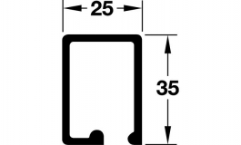 Hafele - Runn.rail alu silv.anod. - 407.63.255
