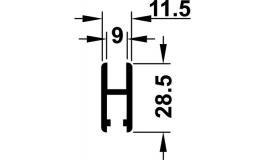Hafele - Шина ходова алюміній колір нержавіюча сталь 5 м - 415.12.615