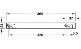 Hafele - Полиця Variant-F 400 сталь, колір: білий алюміній 780мм - 424.81.253