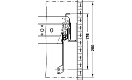 Hafele - Тримач лицьової панелі лівий, сталевий, сірий 250мм - 425.09.511