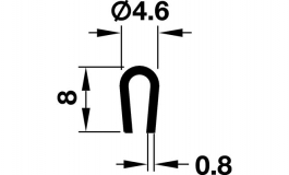Hafele - Вставка 1000 мм, пластмас, прозорий - 425.23.410
