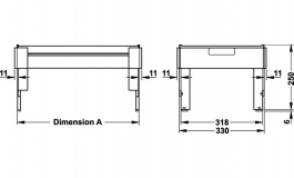 Hafele - Підвісна рама регульована колір: чорний 380/500 мм - 426.05.307