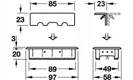 Hafele - Заглушка для дроту пластмасова 98x58мм чорна - 428.98.322