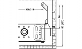 Hafele - Кронштейн висувної стінки  сталь чорний 187мм - 429.23.348