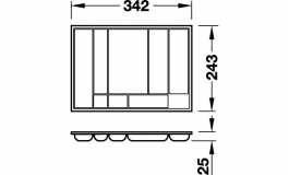 Hafele - Вставка для канцелярських товарів 342х243 мм, чорн - 429.24.340