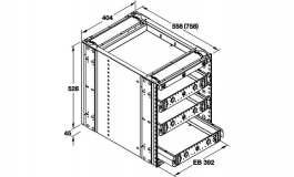 Hafele - Контейнер-тумбочка Quick-Kit D 600 1-3-3-3 - 429.68.335