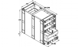 Hafele - Контейнер-тумбочка "QUICK-KIT" 600, 1-3-3-6 - 429.68.363