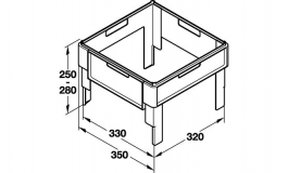 Hafele - Рама підвісна з регулюв.пластм. чорн.380/392мм - 429.76.350