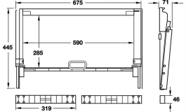 Hafele - Полиця висувна для клавіатури з функцією підйому та нахилу 675x445мм - 429.80.512