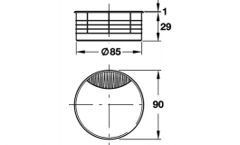 Hafele - Кабельний канал 2-ох секційний алюміній, колір: срібний 29/85 мм - 429.86.925