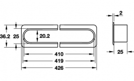 Hafele - Направляючий лоток для паперу 426х37 мм, пластик колір: чорний - 429.98.390