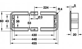 Hafele - Направляючий лоток для паперу 455х60 мм, пластик колір: сірий - 429.98.672