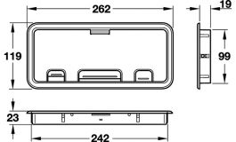 Hafele - Лоток 262х118 мм д/прокладки кабелів, пластм.чорн. - 429.99.379