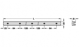 Hafele - Направляюч. 430х24 мм д/корзин, пластм., білий - 430.34.724