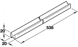 Hafele - Ручка профіль бук 538 мм - 442.13.336