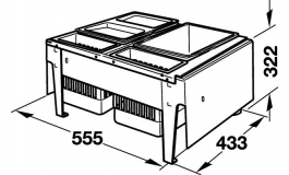 Hafele - Сміттєзбірник 600 / на 5 смітників загальний об'єм 43 л модель  XXL3630-60 - 502.03.206