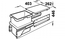 Hafele - Смітник F 1x30л колір: сірий - 502.73.900