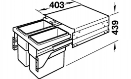 Hafele - Смітник  F  2x19л - 502.73.901