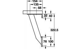 Hafele - Барна консоль 322,5х150 мм, алюм.,сріблястий, мато - 505.14.956