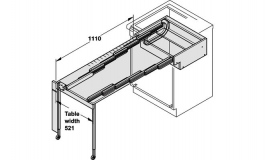Hafele - Висувний стіл "Presto", 110 кг, для тумби 600 мм - 505.59.703