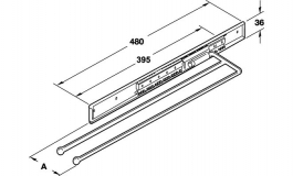 Hafele - Вішалка для 2 рушників, висувна,монтаж верхній/боковий, сталь хромована - 510.37.220