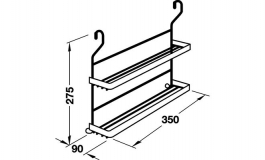 Hafele - Навісна полиця для спецій подвійна для системи Linero 350х90х275 мм, сталь, хром полірований - 521.19.221