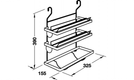 Hafele - Навісний тримач для рулонів потрійний для системи Linero  325х155х390 мм, саль, хром полірований - 521.19.231