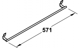 Hafele - Планка-вішак для рушників 570 мм, ст.хром.матов - 521.61.401